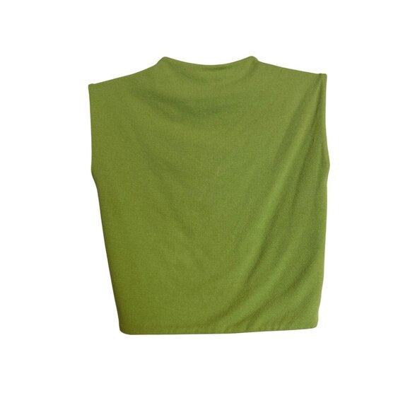 N By Naked Wardrobe SIze 1/ XS Shirred Knot Kiwi Crop Tank Soft Stretchy NWT $35 - Picture 4 of 9
